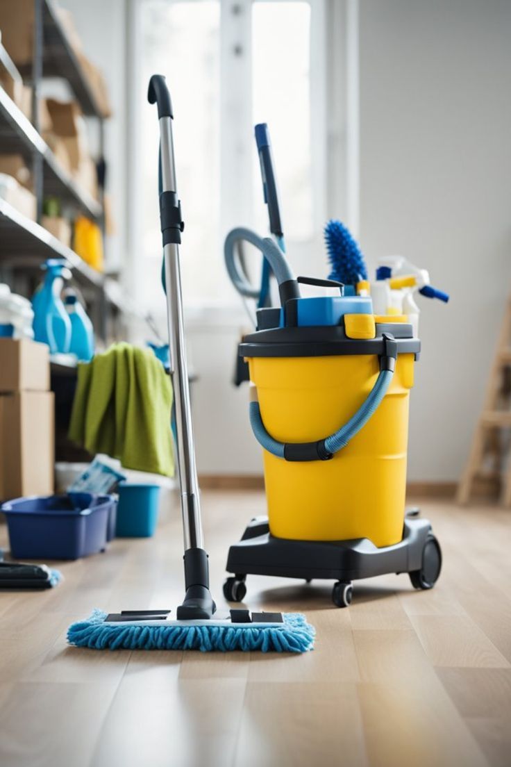 Cleaner vacuuming carpet