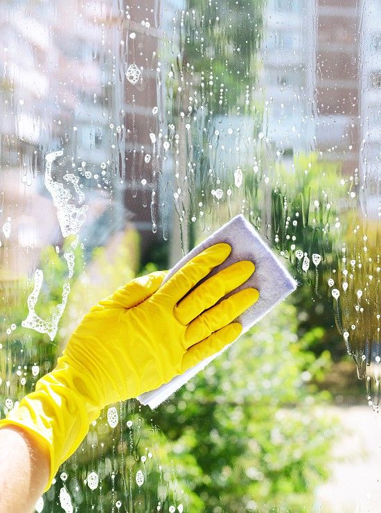 Cleaner wiping window