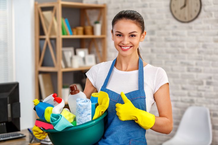 Happy customer in a freshly cleaned home