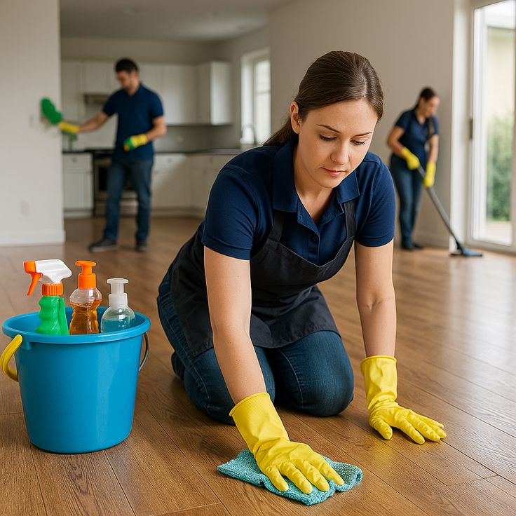 The Sparkling Mates cleaning team arriving at a home